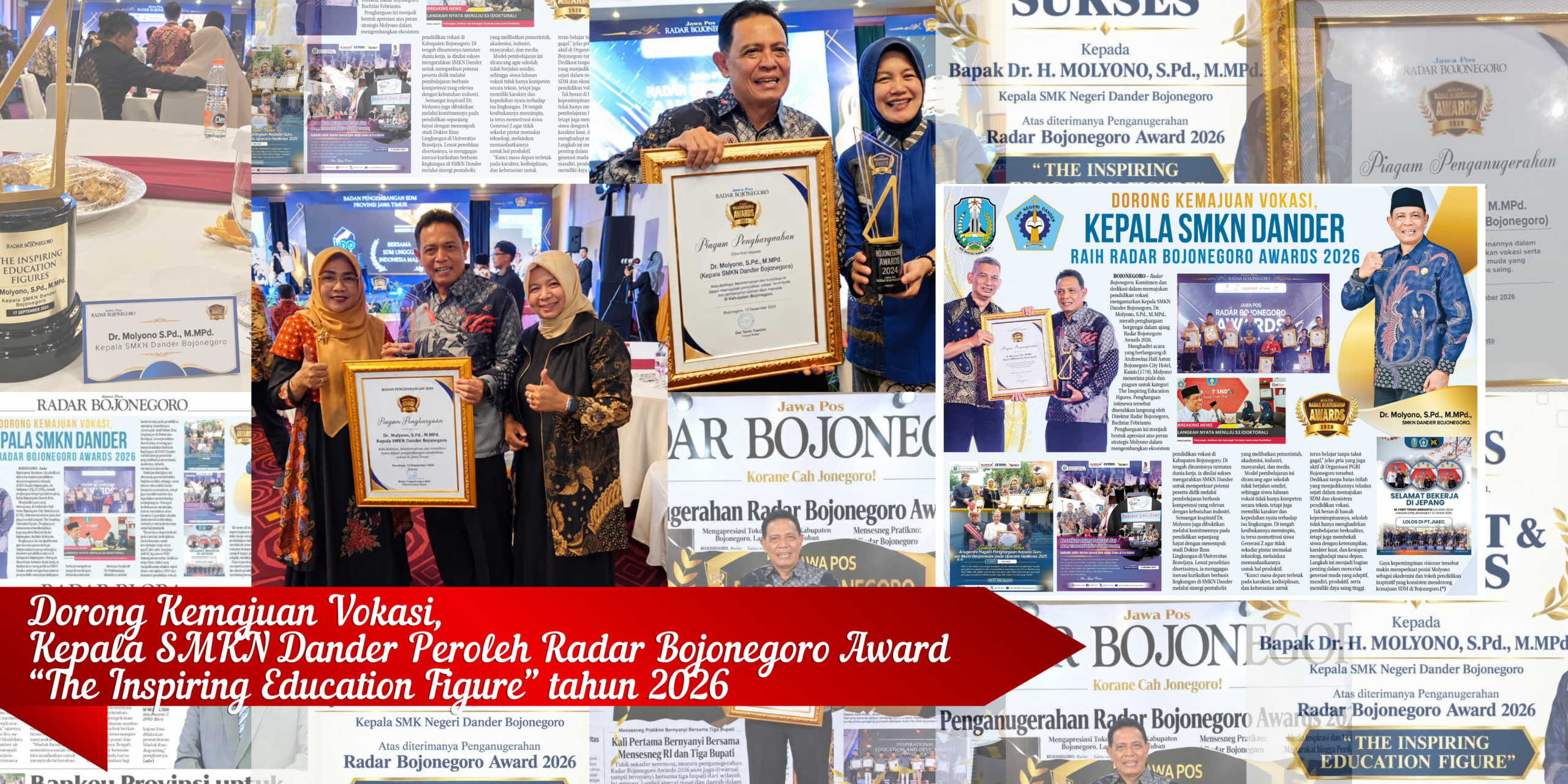 DORONG KEMAJUAN VOKASI, KEPALA SMKN DANDER RAIH RADAR BOJONEGORO AWARDS 2026